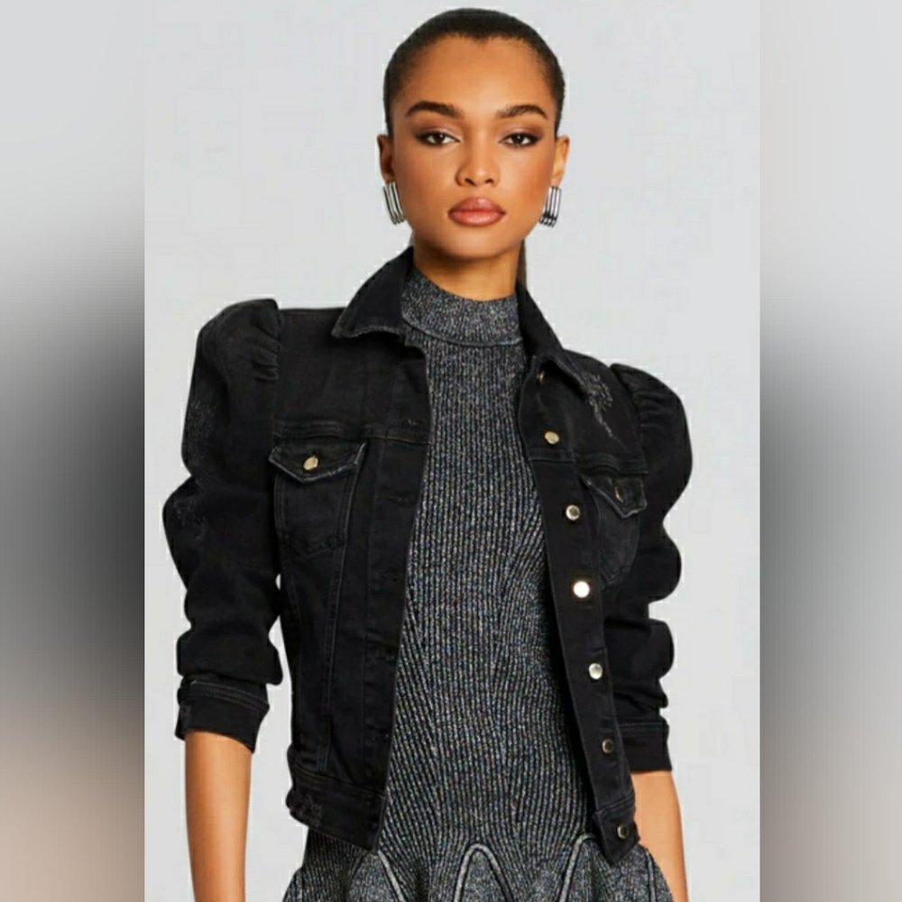 NWOT Retrofete Ada Jean Jacket in Faded Black Size M